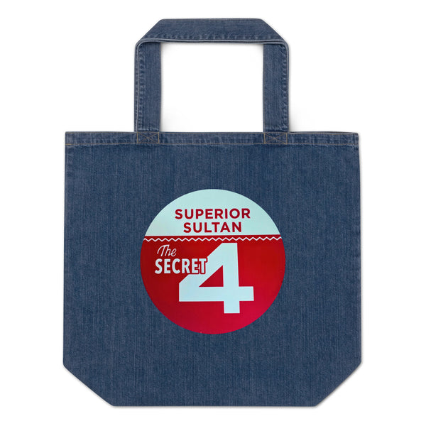 Organic denim tote bag